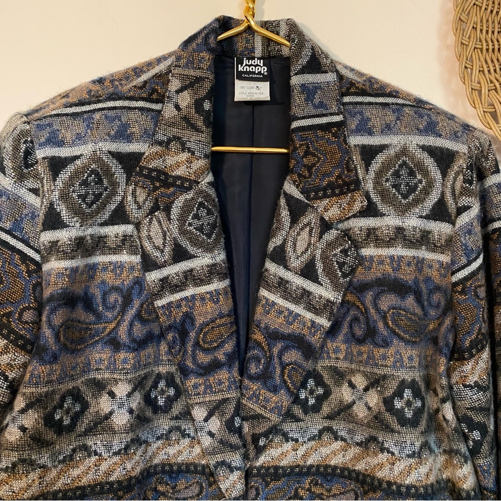 Vintage Judy Knapp Patterned Boho Blazer - Picture 2 of 8